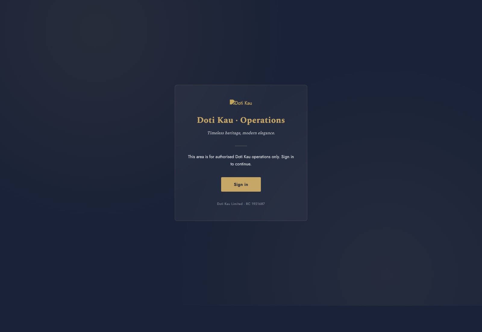 Doti Kau OS dashboard